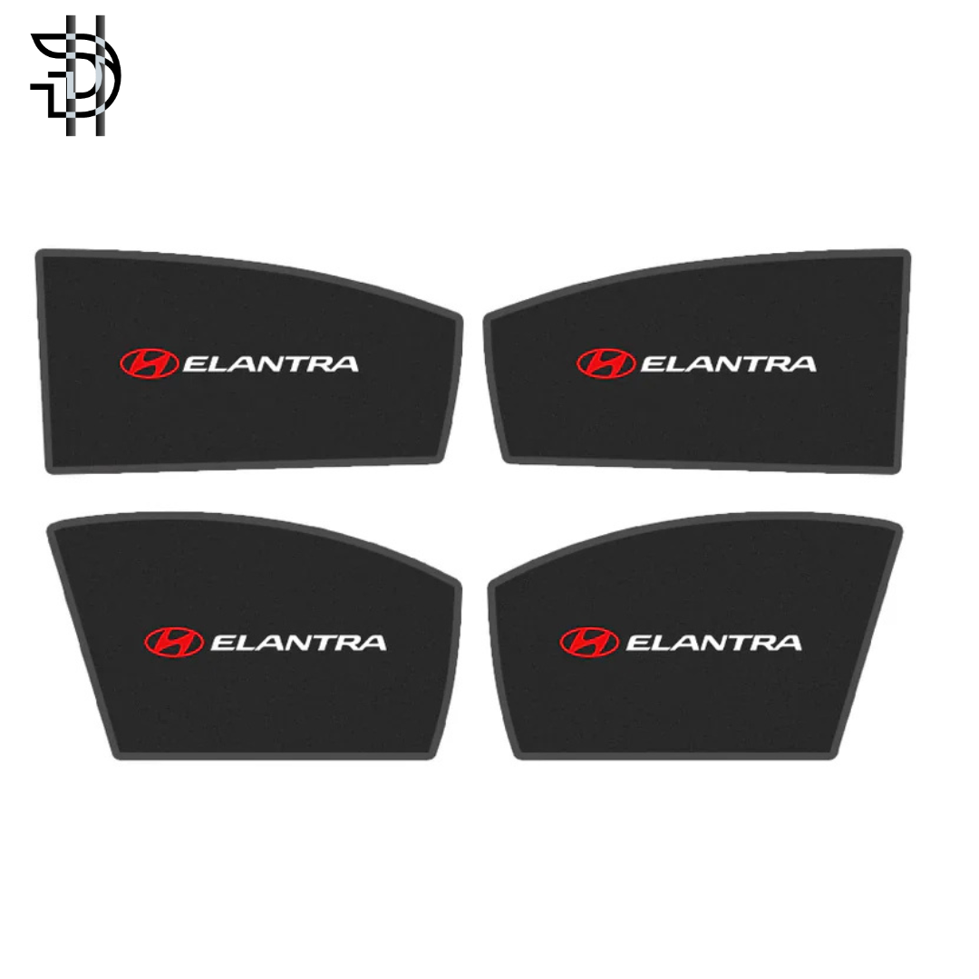 Hyundai Elantra Sunshades 2021-2024 | Side Window Shades with Logo | 4pcs Car Sun Shades Pakistan