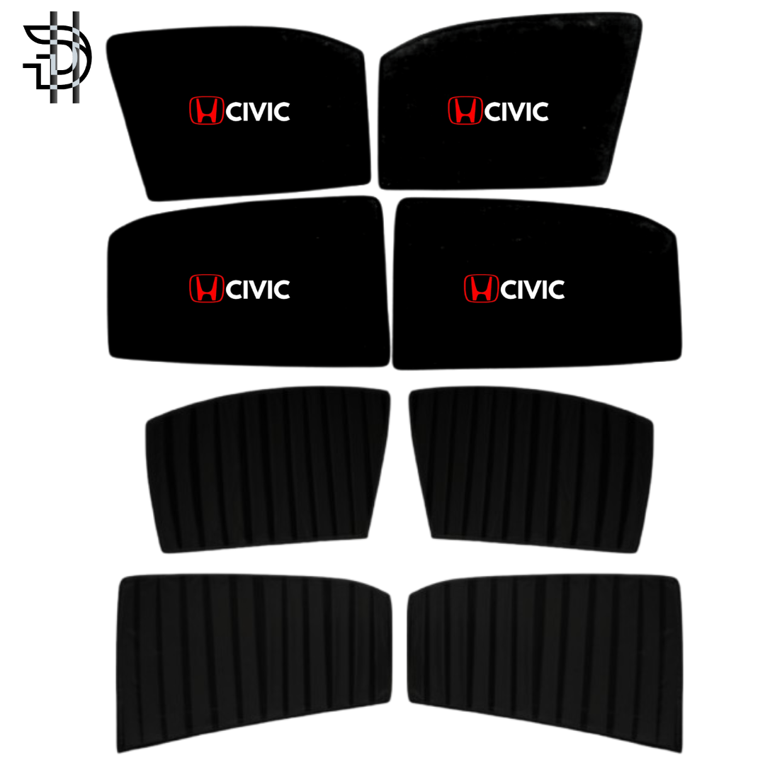 Honda Civic 2016–2022 Double Layer Sunshades | Custom Fit – 4pcs Set
