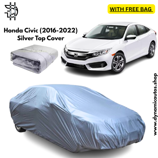 Honda Civic 2016–2022 Silver Parachute Top Cover | Custom Fit – Dust & Weather Protection