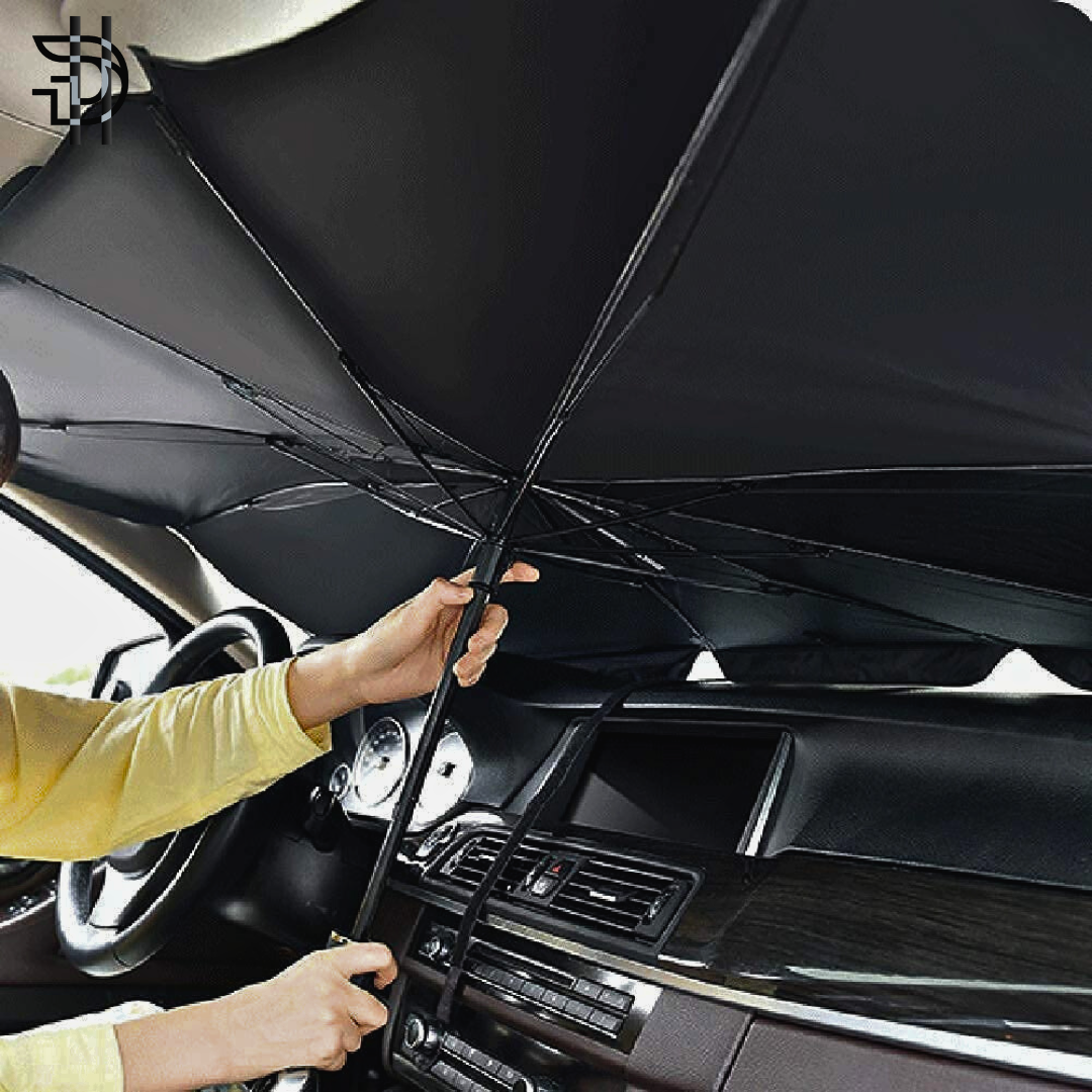 Universal Car Umbrella Sun Shade Cover for Windshield | Foldable UV Reflecting Front Sunshade