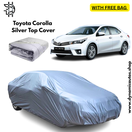 Toyota Corolla XLi, Gli, Altis 2014-2024 Silver Parachute Top Cover | Custom Fit – 100% Dust & Scratch Protection
