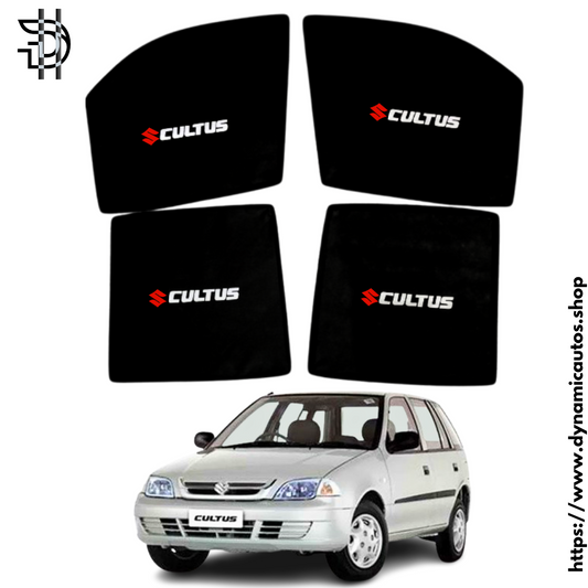 Suzuki Cultus 2000–2016 Side Sunshades | 4pcs Custom Fit UV Protection Car Window Shades