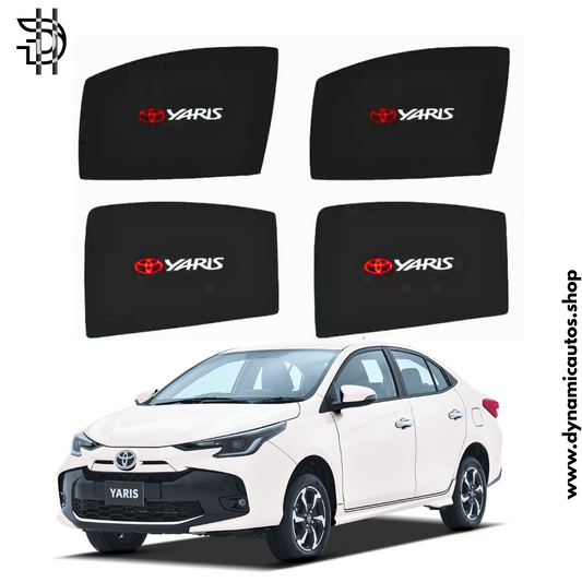 Toyota Yaris New Model 2025 Side Sunshades with Logo – Custom Fit | 4pcs Set
