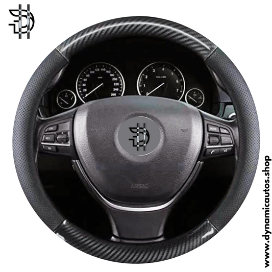 Carbon Fiber Leather Steering Wheel Cover | Universal | Soft Grip Anti Slip | High Quality Pakistan