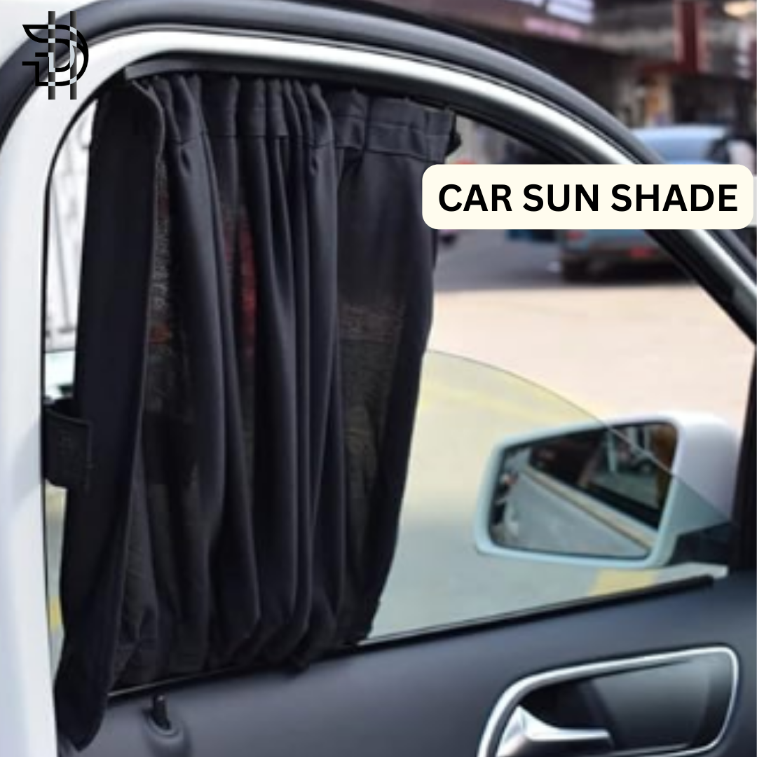Universal Side Railing Sunshades Black | 4Pcs Window Curtains Complete Set | Car Heat Protection, Privacy Shades
