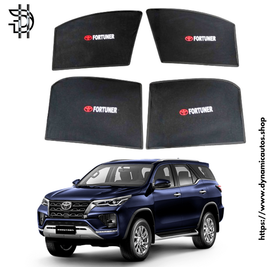 Toyota Fortuner Sunshades 2016-2024 | 4pcs Set | Side Window Shades With Logo | SUV Car Parda Pakistan