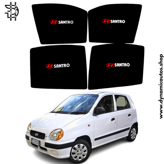 Hyundai Santro 2003–2014 Side Window Sunshades with Logo | Custom Fit Car Window Shades | 4pcs Set Pakistan
