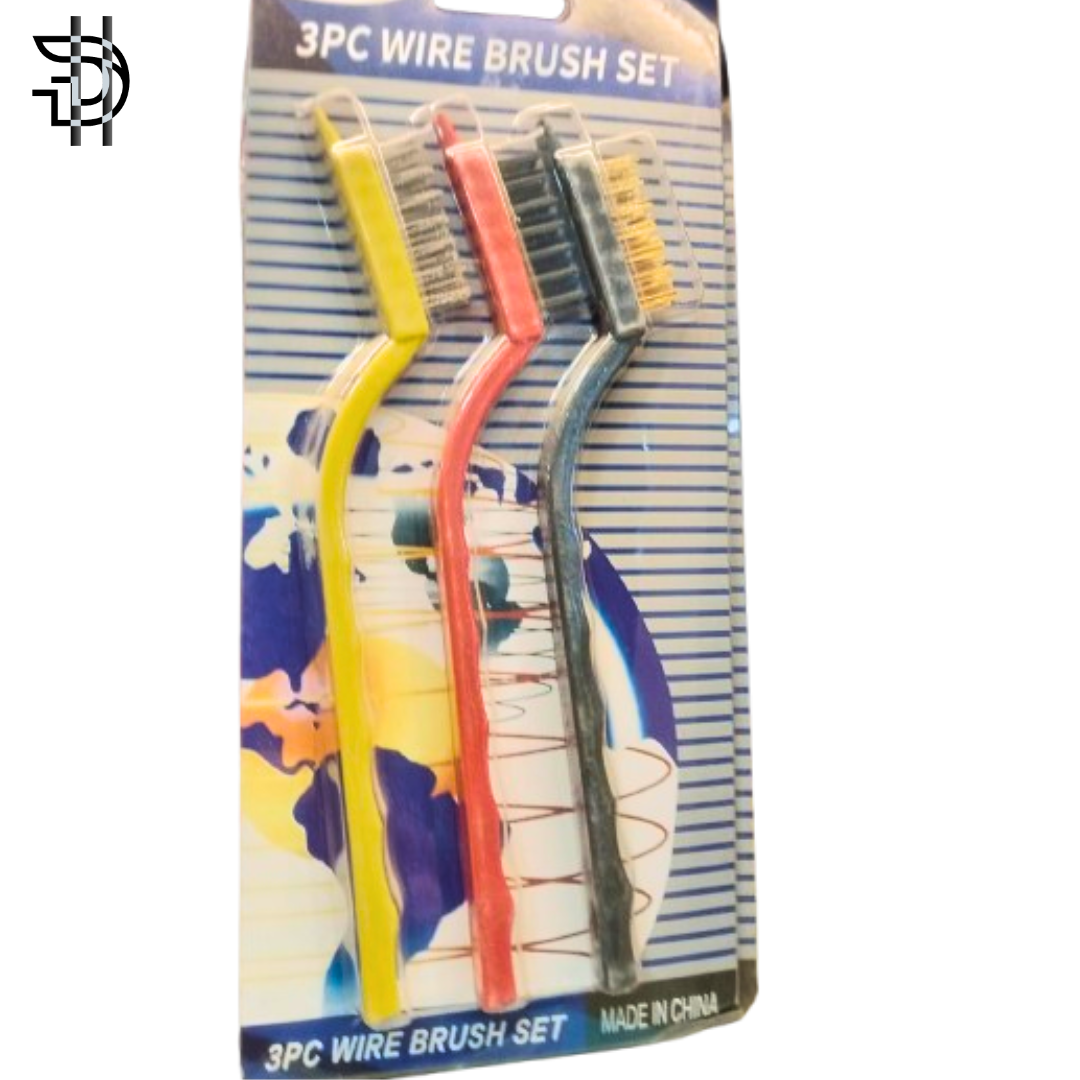 3Pcs Car Detailing Wire Brush Set | Interior & Exterior Cleaning Tools Pakistan
