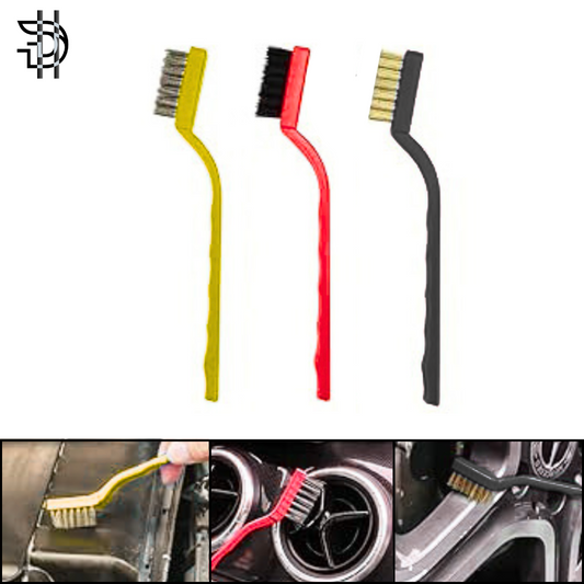 3Pcs Car Detailing Wire Brush Set | Interior & Exterior Cleaning Tools Pakistan