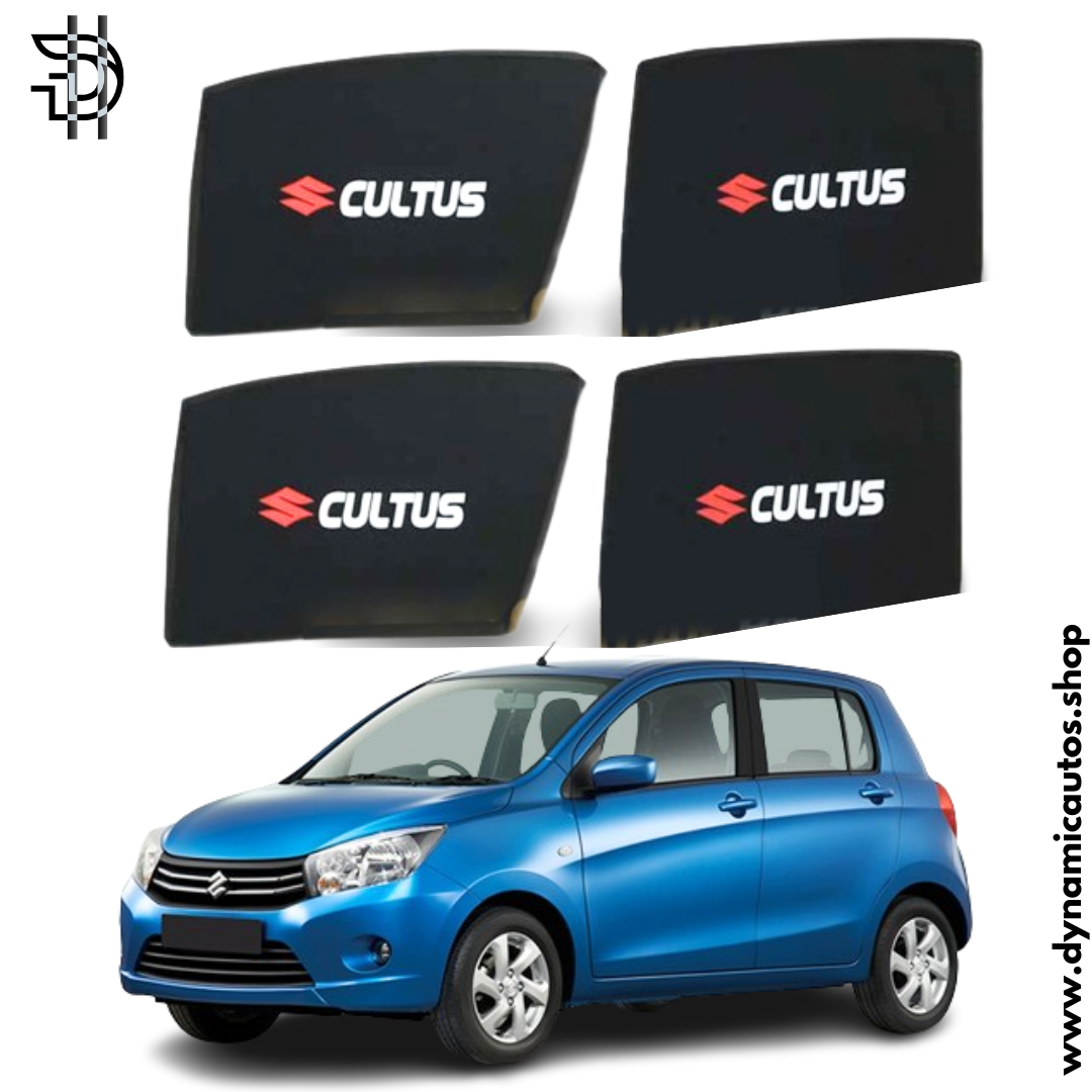 Suzuki Cultus New Model Side Sunshade with Logo 2017-2024 | Car Window Shades | High Quality Sunshades 4pcs Set