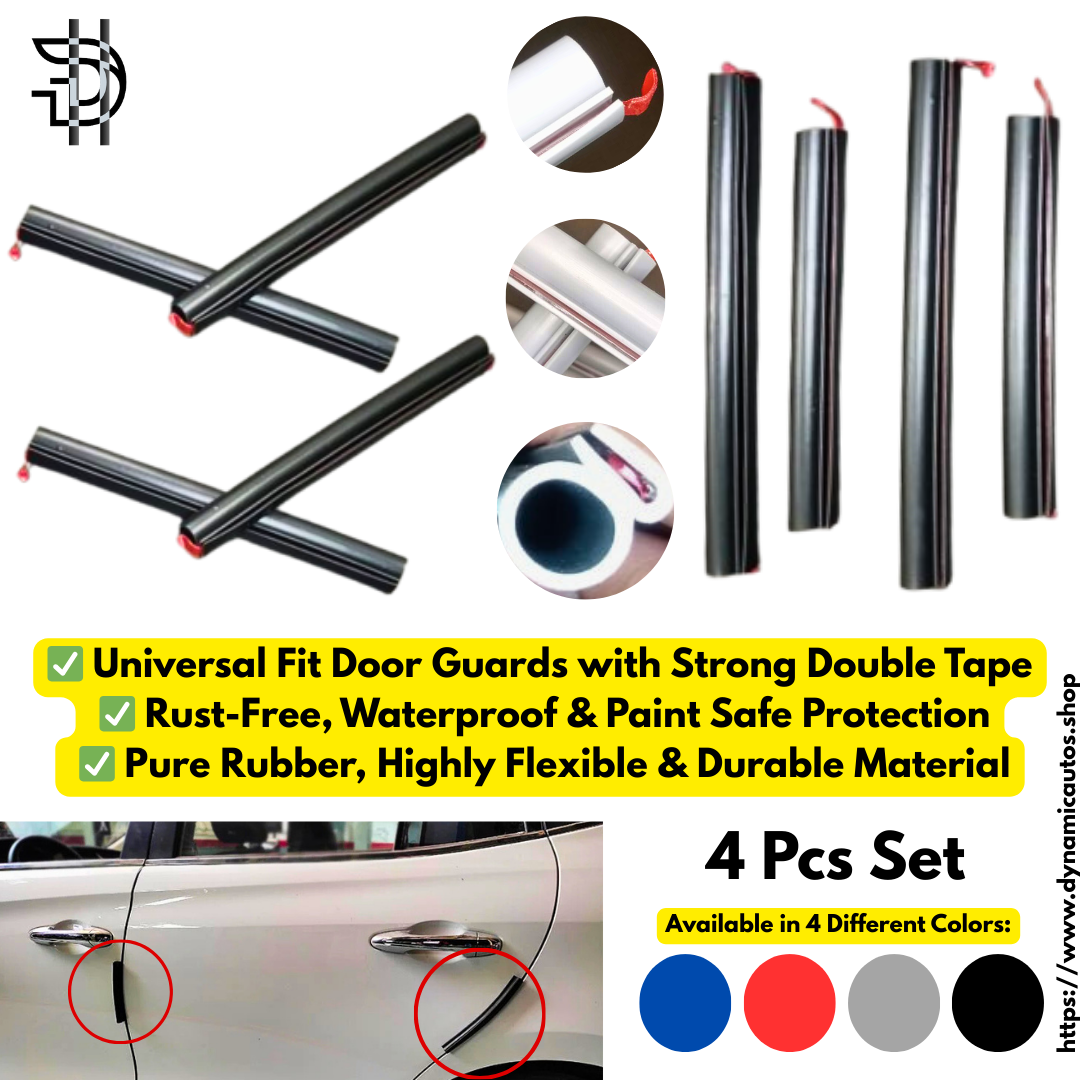 Universal Rubber Car Door Guards | 4pcs Set | Rust-Free & Paint-Safe Protection Pakistan