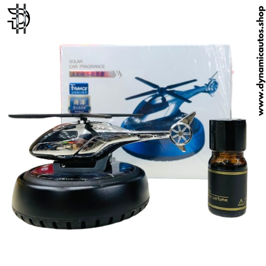 Solar Power Helicopter Style Car Perfume | Multicolor Air Freshener | With Refill | Dashboard Decoration