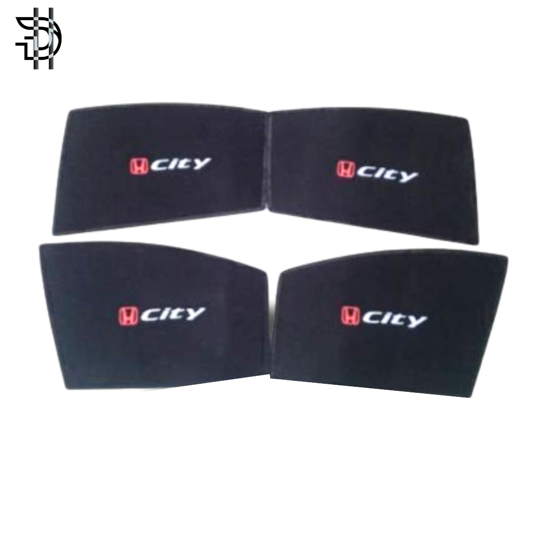 Honda City Old Model 2003-2008 Sunshades with Logo | 4pcs Set | Side Window Car Parda | Sun Shades for Car Pakistan