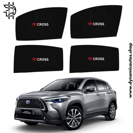 Toyota Corolla Cross Sunshades 2023-2024 | Side Window Shades with Logo | 4pcs Car Sun Shades Pakistan