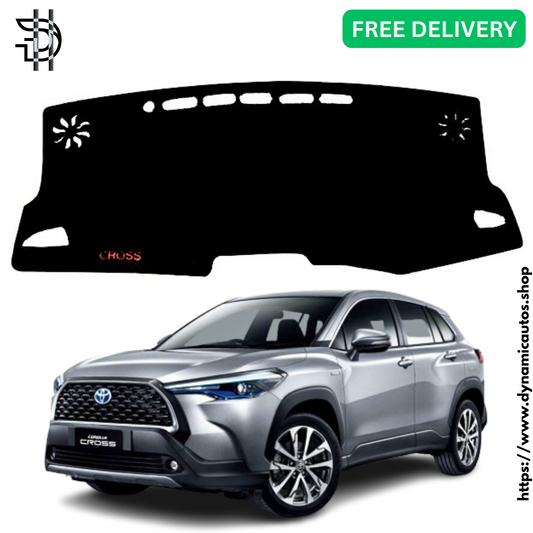 Toyota Corolla Cross 2023-2024 Velvet Dashboard Cover | Heat Protection Mat | Custom Fit Pakistan