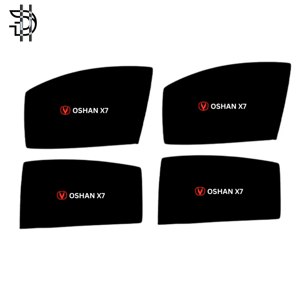 Changan Oshan X7 Side Sunshade 2022-2025 | High-Quality Car Sun Shades with Logo | 4pcs Set Pakistan