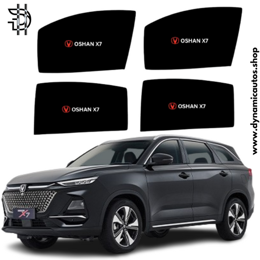 Changan Oshan X7 Side Sunshade 2022-2025 | High-Quality Car Sun Shades with Logo | 4pcs Set Pakistan