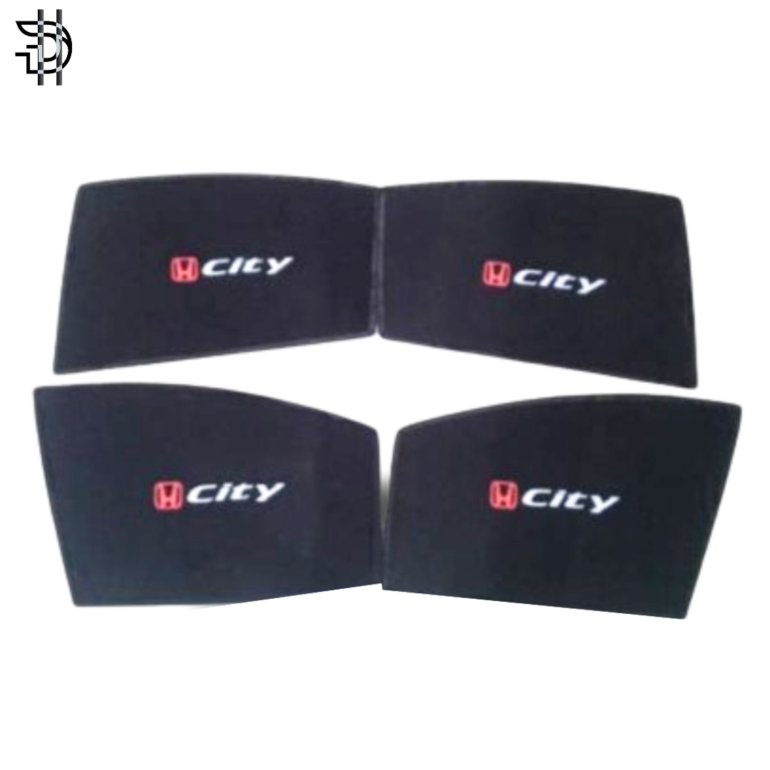 Honda City Old Model 1996-2003 Side Sunshades with Logo | Car Window Shades | UV Protection & Privacy | 4PCS Set