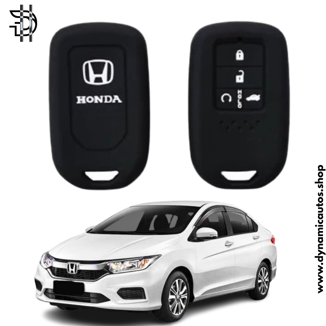 Honda City New Model 2021-2024 Car Key Cover | PVC Silicone Protective Key Case – Black