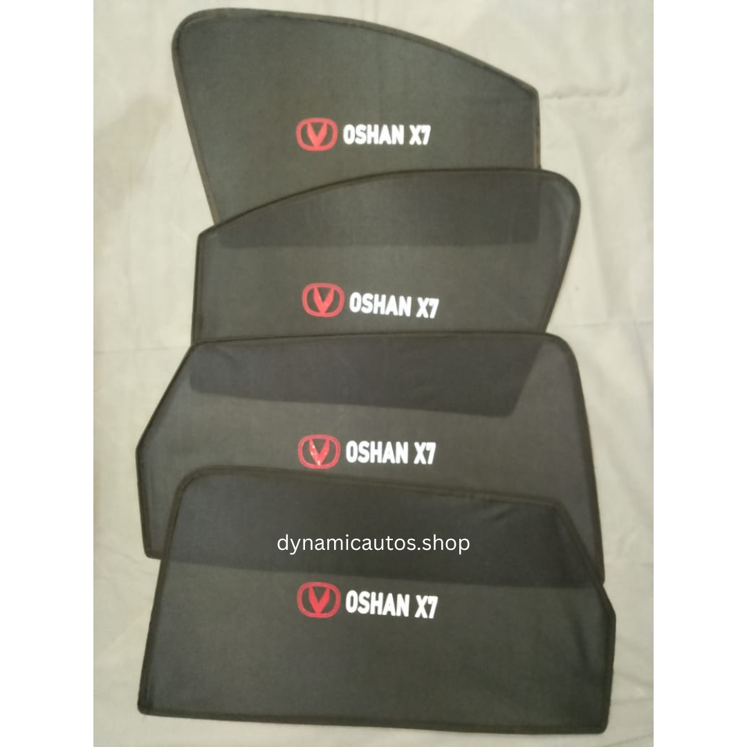 Changan Oshan X7 Side Sunshade 2022-2025 | High-Quality Car Sun Shades with Logo | 4pcs Set Pakistan