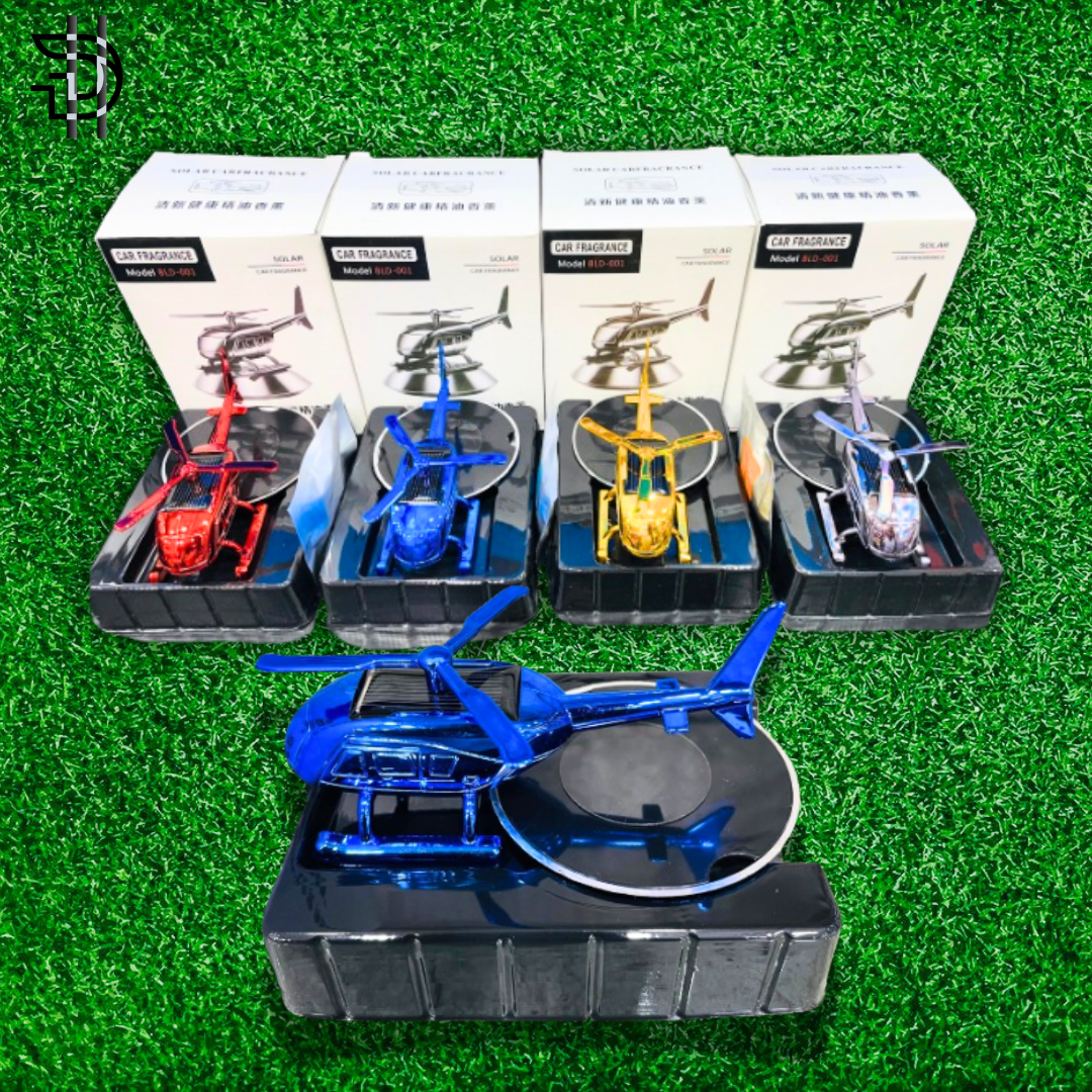 Solar Power Helicopter Style Car Perfume | Multicolor Dashboard Air Freshener | Without Refill