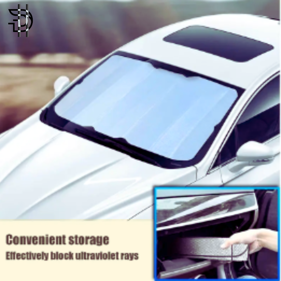 Car Front Wind Screen Protector Foil | Foldable Silver Sunshade | Universal Windshield Cover for All Cars Pakistan