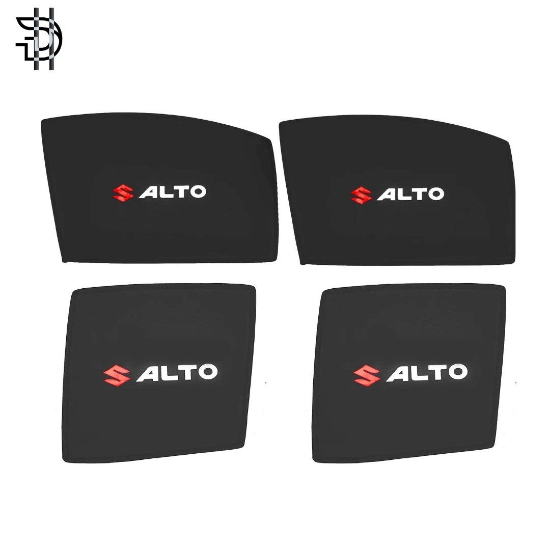Suzuki Alto Old Model Sunshades 2000-2012 | Side Window Shades with Logo | 4pcs Car Sun Shades Pakistan
