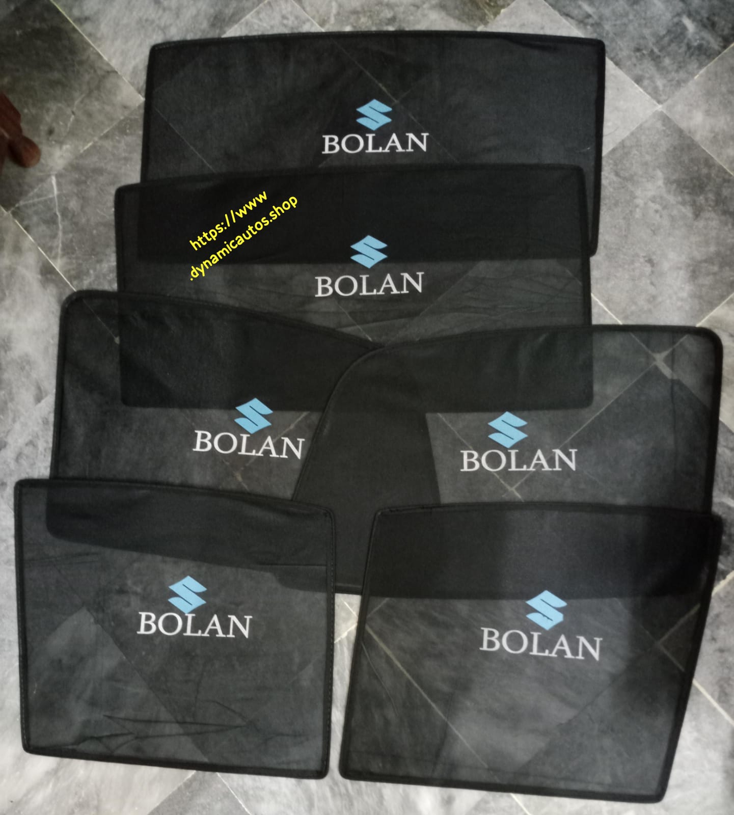 Suzuki Bolan Side Sunshades 1988-2023 | 6pcs Set with Logo | Car Parda Custom Fit | Sun Shades for Car Pakistan