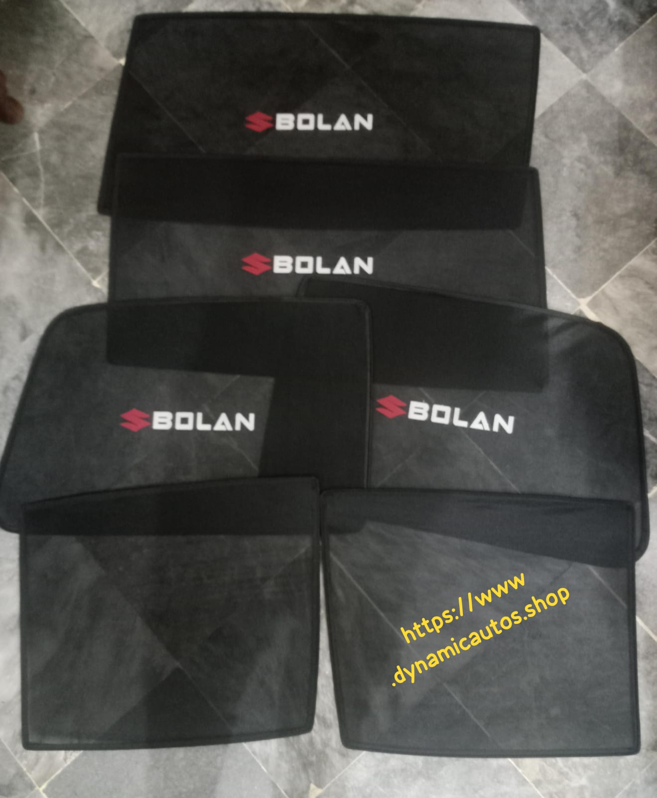 Suzuki Bolan Side Sunshades 1988-2023 | 6pcs Set with Logo | Car Parda Custom Fit | Sun Shades for Car Pakistan