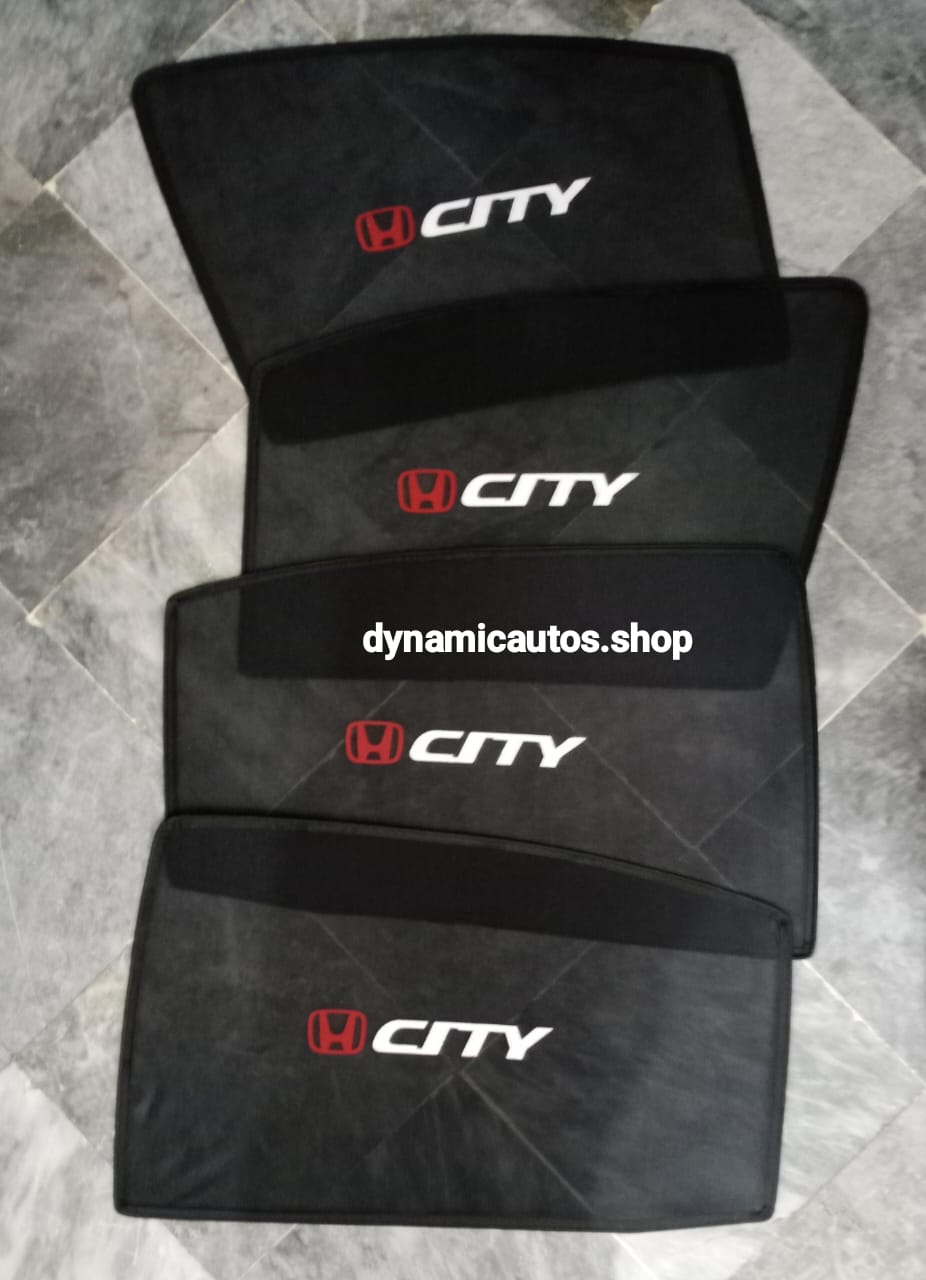 Honda City New Model Side Sunshade with Logo 2021-2024 | Car Window Shades | High Quality Sunshades 4pcs Set