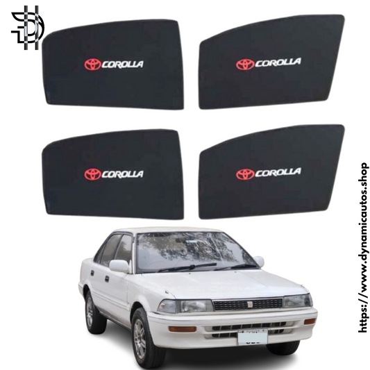 Toyota Corolla 1987-1991 Side Sunshades | Old Model 4pcs Set | Custom Fit Car Window Shades Pakistan